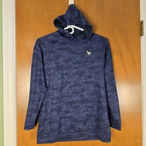 Peter Millar Pine Performance hoodie in a blue camo Boys Large